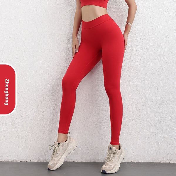 VL | Fashion V-shaped Yoga Pants Ins High Waist Trousers Hip Lifting Sports Fitness Pants Womens Clothing