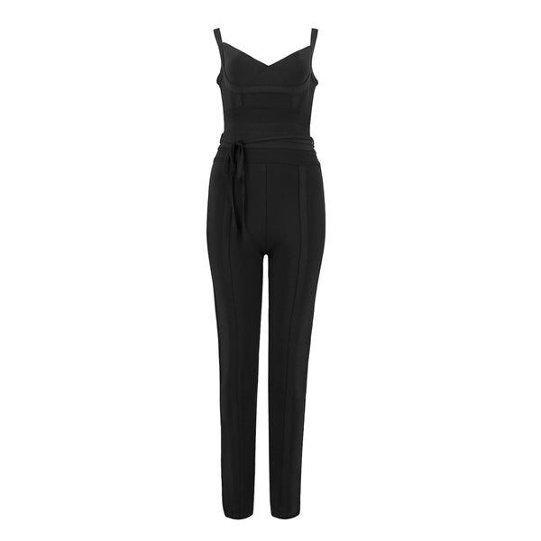 V-neck sling slim bodysuit