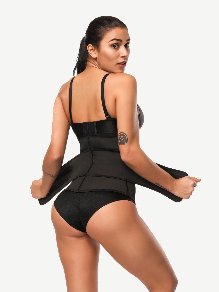 Wholesale Long Torso 9 Steel Bones Latex Waist Trainer Corset with Adjustable Hook Closure Zipper and Velcro