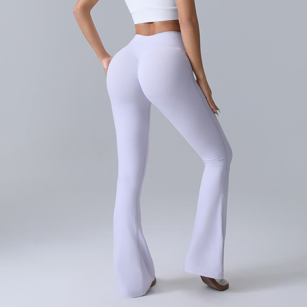 VL | Hip-lift Yoga Flared Pants Fitness Sports Wide Leg High Waist Quick Dry Trousers Womens Clothing