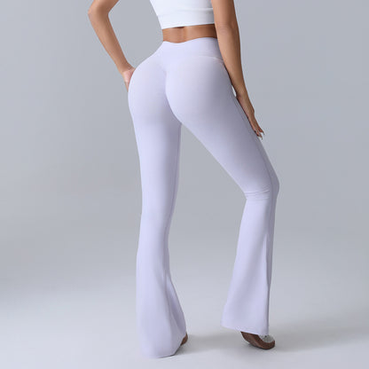 VL | Hip-lift Yoga Flared Pants Fitness Sports Wide Leg High Waist Quick Dry Trousers Womens Clothing