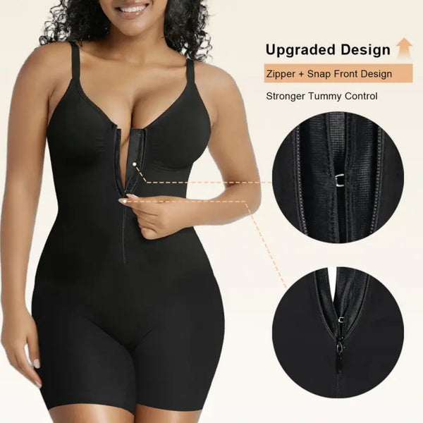 ZG | Shapewear For Women Tummy Control Bodysuits Zip-Up Comfort Ultra Stretch Fabric Customizable Fit Breathable Mesh Design Comfortable Fit