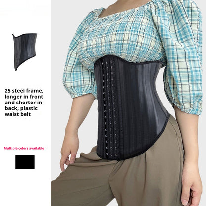 Arc-shaped Smooth Leather Belly-cinching Belt