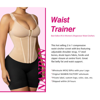 Shapewear Slimming Tummy Control Bodysuit Womens Sports Zippered Shaper Enhanced Three-Row Button Vest