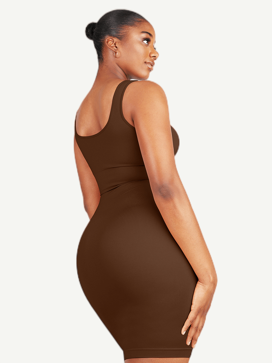 Wholesale 🌿Eco-friendly Square-neck Shaper Snatched Seamless Dress