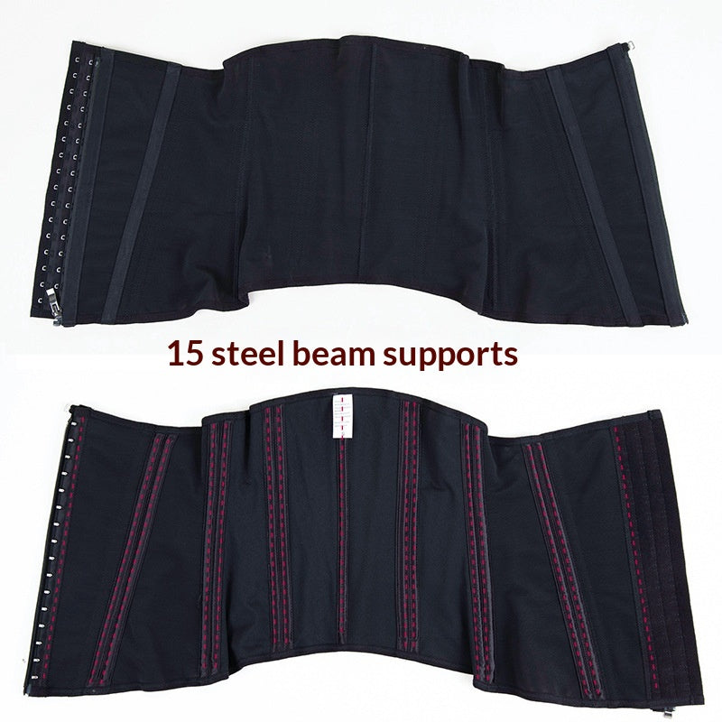 Upper-side Hook Outer-layer Zipper Sports Fat-loss Waist Cincher