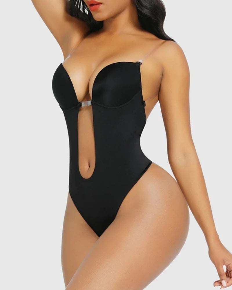 ZG | Strapless U Plunge Thong Bodysuit