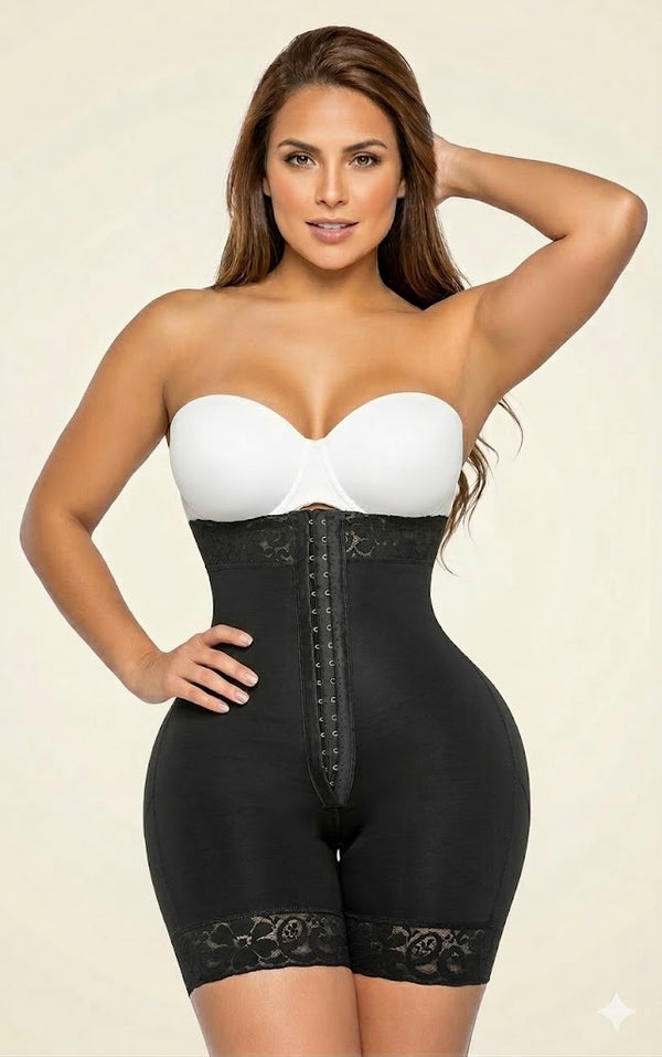 ZG | Tummy Control Shapewear For Women Strapless Fajas Colombianas Body Shaper Shorts Butt Lifter With Zipper Crotch