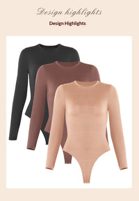 Shapewear Double-Layer Nylon Long-Style Tight Bodysuit Womens One-Piece Suit
