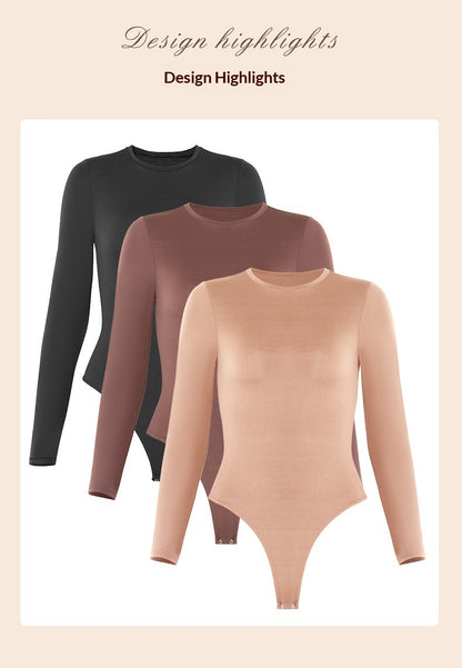 Shapewear Double-Layer Nylon Long-Style Tight Bodysuit Womens One-Piece Suit
