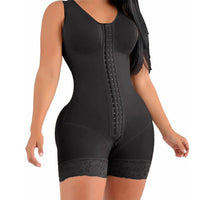 YH | Zip-Crotch 3-Hook Body Shaper Bodysuit – Tummy Control & Butt Lift