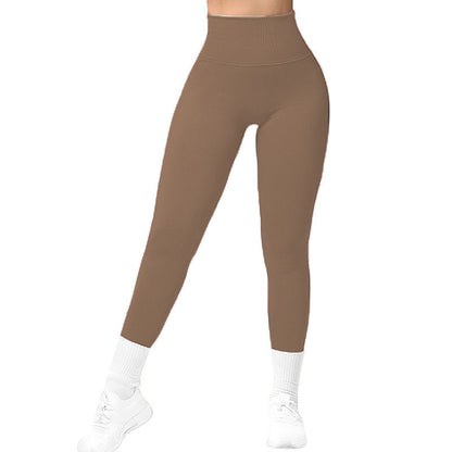 VL | High Waist Seamless Leggings Threaded Knitted Fitness Pants Solid Women's Slimming Sports Yoga Pants Elastic Running Sport Leggings