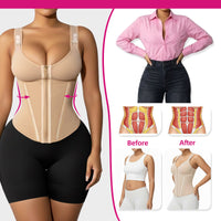Shapewear Slimming Tummy Control Bodysuit Womens Sports Zippered Shaper Enhanced Three-Row Button Vest