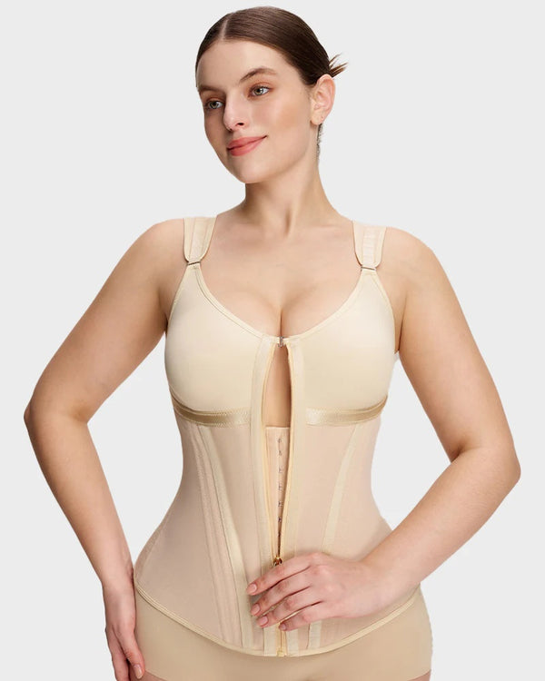 ZG | Double-Layer Tummy Control Waist Shaper Girdle With Bra