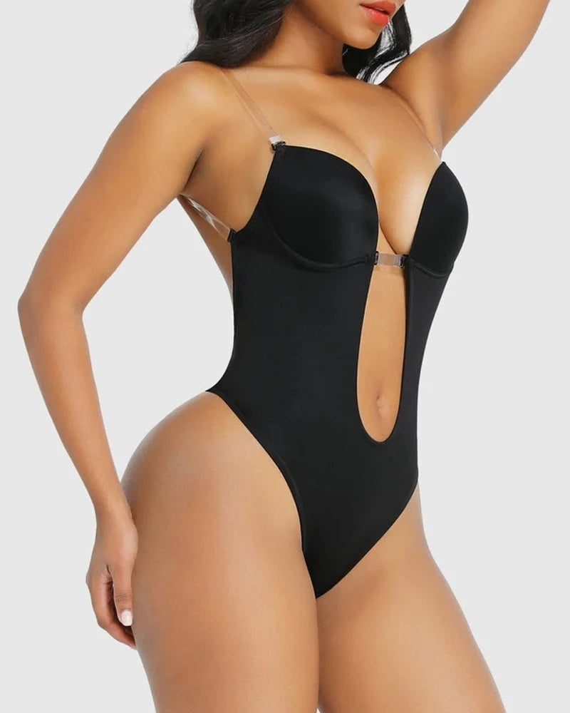 ZG | Strapless U Plunge Thong Bodysuit