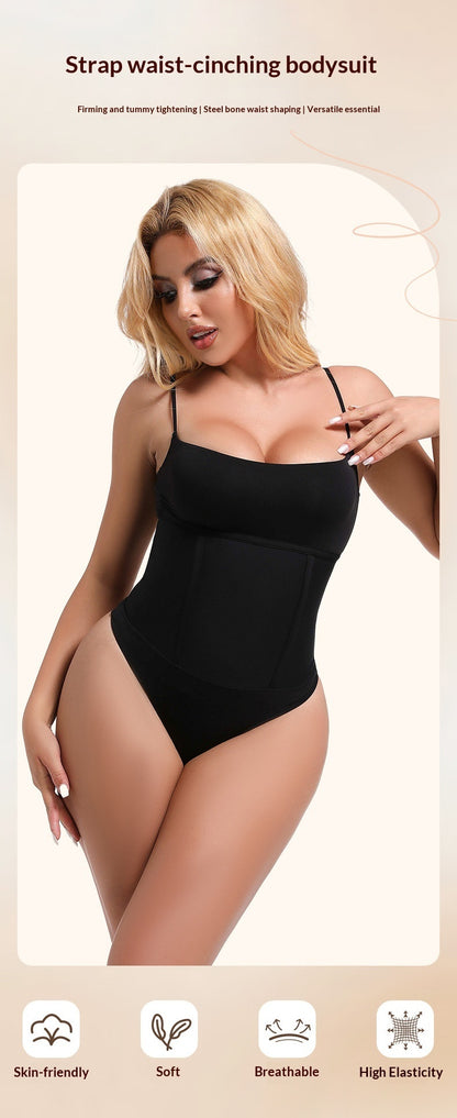Strap Corset With A Single Row Of Buttons For Shaping The Waist