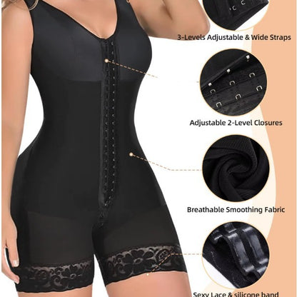 YH | Three Hook Zip Crotch Shaper Bodysuit