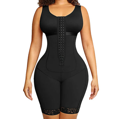 YH | Hook Front Mesh Body Shaper Bodysuit