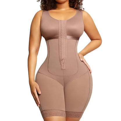 YH | Hook Front Mesh Body Shaper Bodysuit