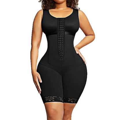 YH | Hook Front Mesh Body Shaper Bodysuit