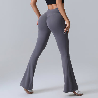 VL | Hip-lift Yoga Flared Pants Fitness Sports Wide Leg High Waist Quick Dry Trousers Womens Clothing