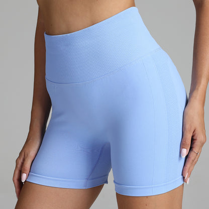 VL | Seamless Yoga Shorts Women Solid Color High Waist Hip-lifting Fitness Pants Running Sweatpants