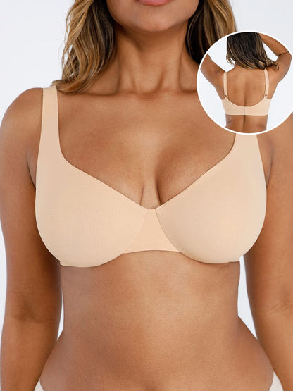 Wholesale Unpadded Underwired Deep V-Neck Side Support Bra