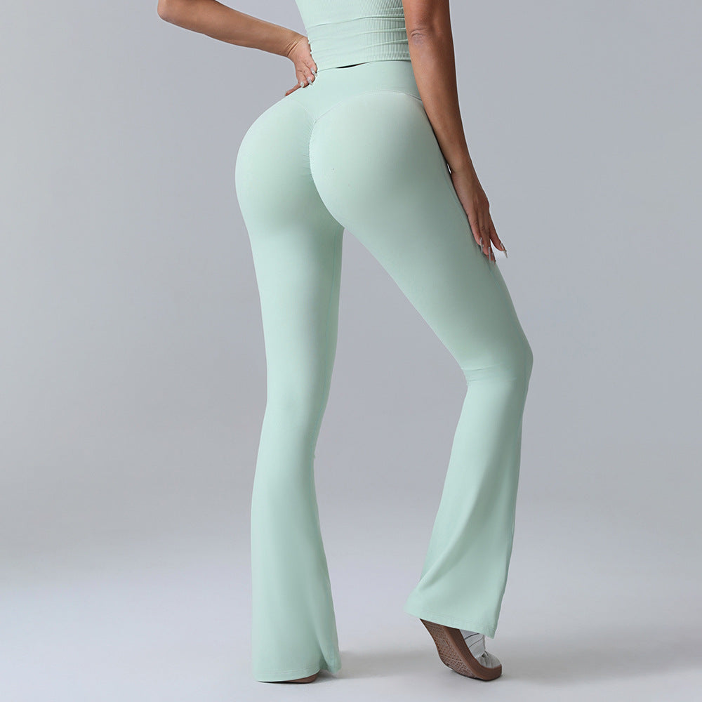 VL | Hip-lift Yoga Flared Pants Fitness Sports Wide Leg High Waist Quick Dry Trousers Womens Clothing