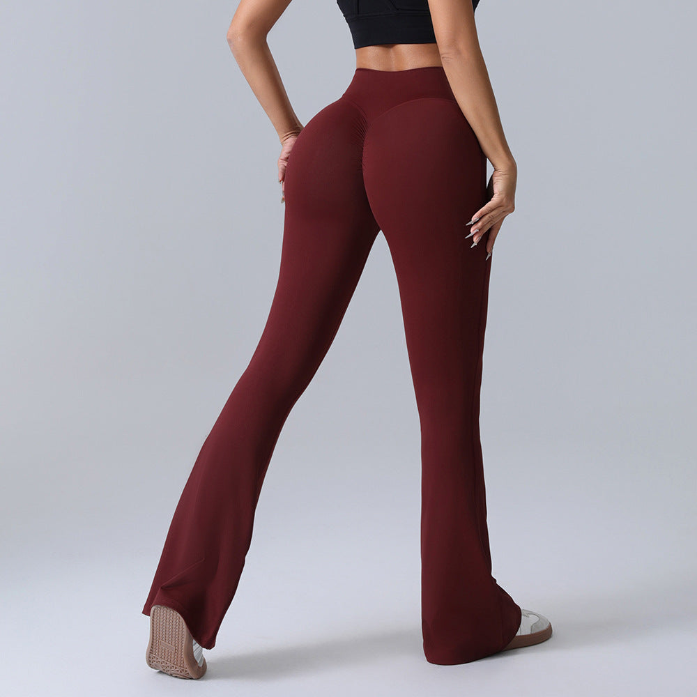 VL | Hip-lift Yoga Flared Pants Fitness Sports Wide Leg High Waist Quick Dry Trousers Womens Clothing