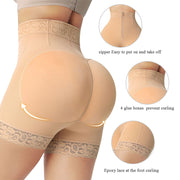 High Waist Zipper Shaping Shorts
