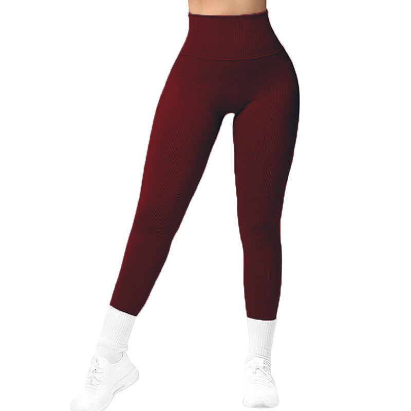 VL | High Waist Seamless Leggings Threaded Knitted Fitness Pants Solid Women's Slimming Sports Yoga Pants Elastic Running Sport Leggings