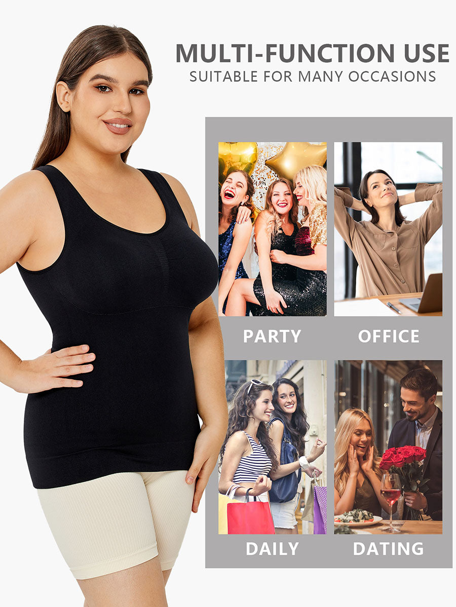 Women's Stretch Cotton Cami With Built-in Shelf Bra