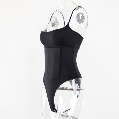 Strap Corset With A Single Row Of Buttons For Shaping The Waist