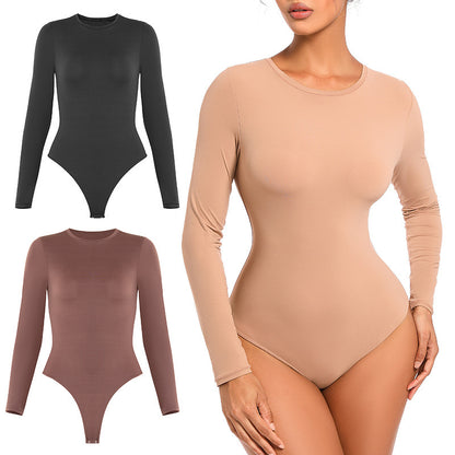 Shapewear Double-Layer Nylon Long-Style Tight Bodysuit Womens One-Piece Suit