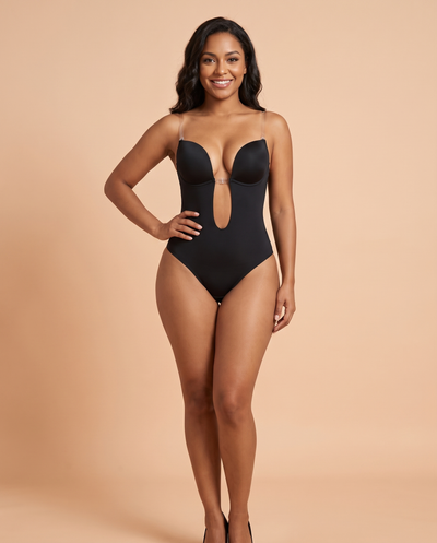 ZG | Strapless U Plunge Thong Bodysuit