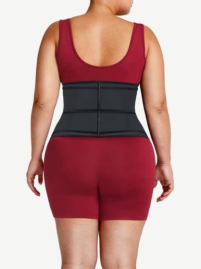 Wholesale Plus Size Black Latex Waist Cincher with Zipper and Adjustable Belt
