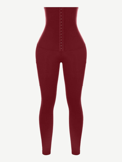 Wholesale Black Shape Leggings High Waist 3 Hooks Pockets Basic Shaping